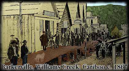Barkerville streetscape c. 1867 colourized